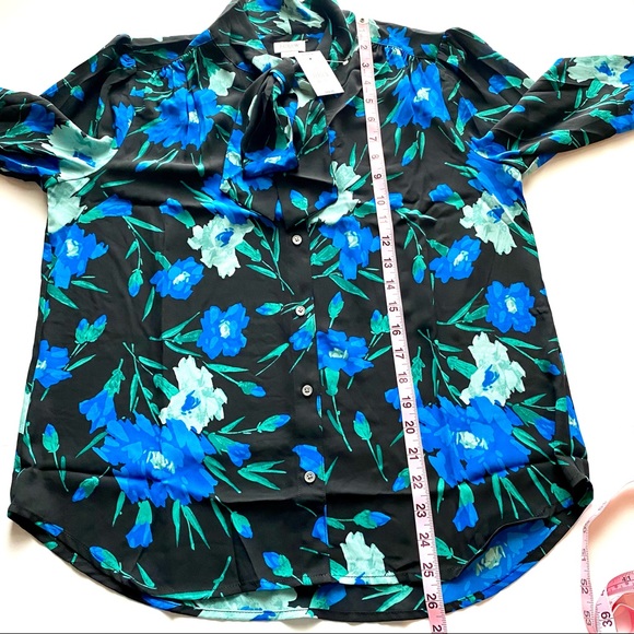 NWT J Crew Long Sleeve Floral Bow Top - Picture 14 of 15